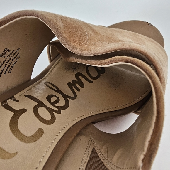 Sam Edelman 7.5 Women's Tan Suede Block Heel Sandals Stanley - Picture 10 of 12